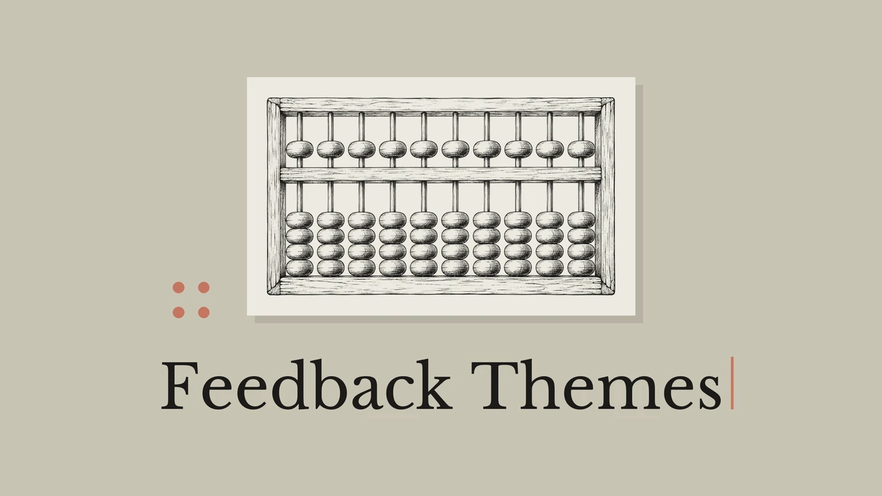Ink illustration of an abacus for counting feedback without duplicates.