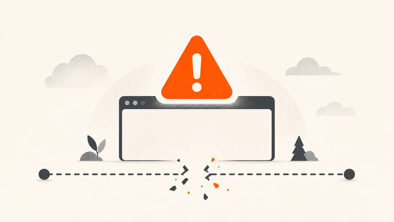 An application window showing an orange warning triangle above a broken dashed connector, illustrating a Codex app-server startup error on Windows