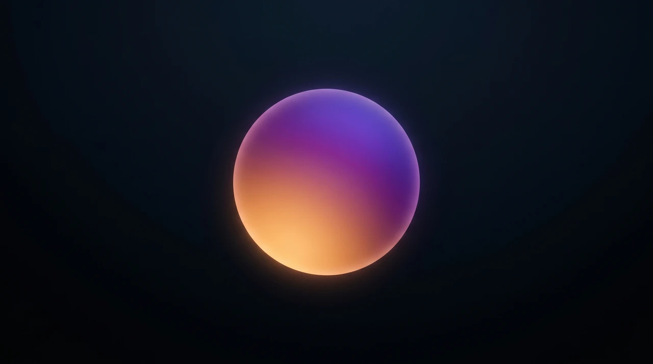 Abstract gradient orb in amber and violet tones representing Kimi 2.6 model release