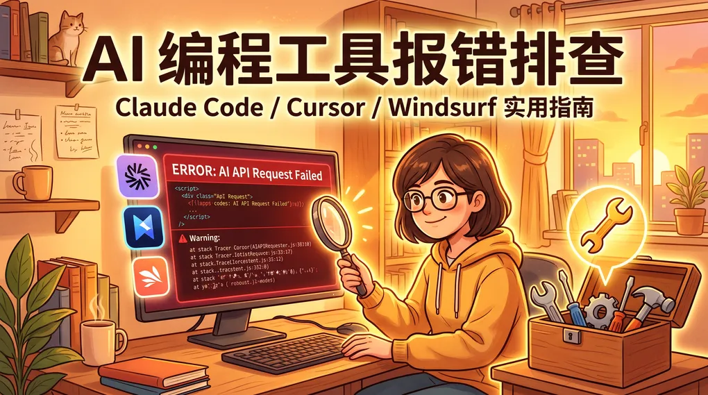 AI 编程工具报错完全指南：Claude Code / Cursor / Roo Code / Windsurf 常见错误排查（2026）