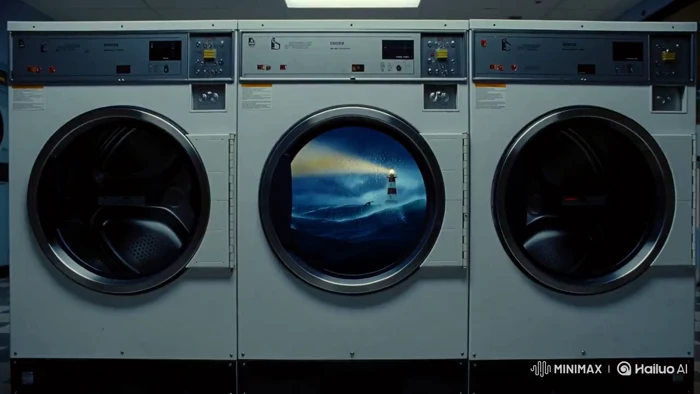 A Surreal Vision Inside a Laundromat