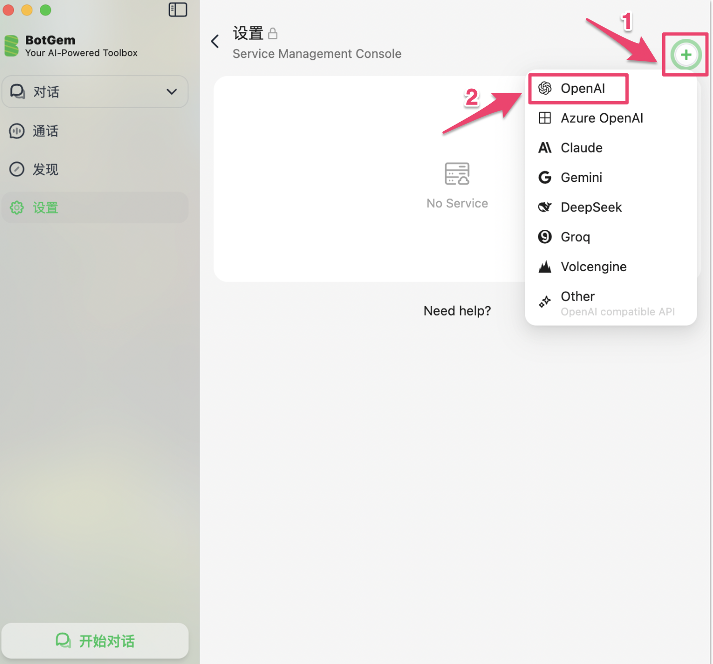 Select OpenAI